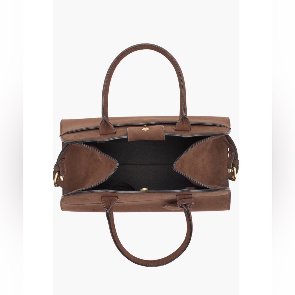 BCBGMaxAzria Brown Suede Satchel - Picture 6 of 13
